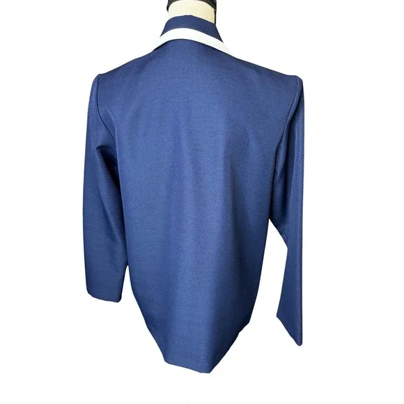 Nancy II Vintage Navy Blue White Pleated Skirt Suit Set Nautical Preppy 10P - Picture 6 of 14